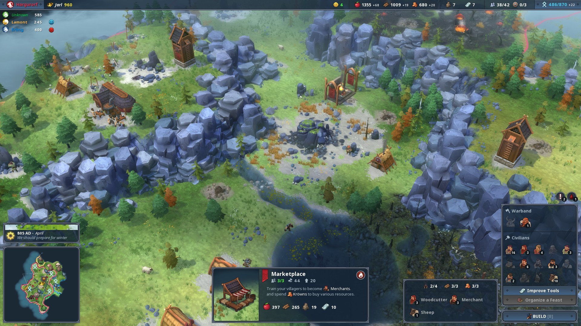 Скриншот 1 к игре Northgard v.3.6.45.40947 [Архив] (2018)